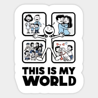 My World in Squares: Stickman Edition Sticker